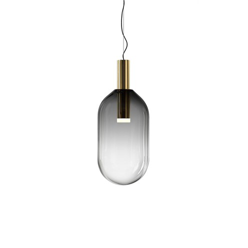 Bomma+Phenomena Pendant Capsule max. 20W E27 (komplektis PAR30 20W 1600lm 3000K CRI>90), hämardatav TRIAC, rippvalgusti, suitsune klaas, kuldne
