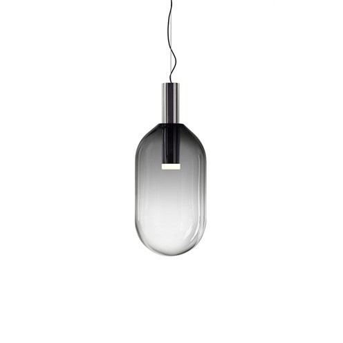 Bomma+Phenomena Pendant Capsule max. 20W E27 (komplektis PAR30 20W 1600lm 3000K CRI>90), hämardatav TRIAC, rippvalgusti, suitsune klaas, hõbedane