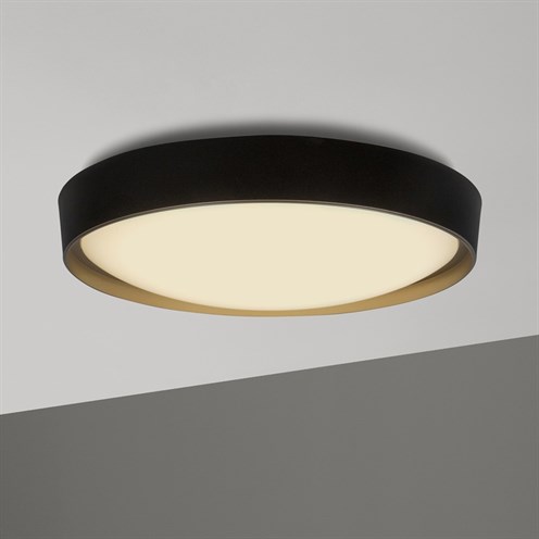 Nexia+Plaf surface LED 25W 3979lm 2700K-6000K CRI>90, hämardatav DALI, opaalhajuti, laevalgusti, must