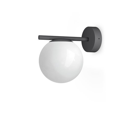 Lombardo+Punto Applique LED 7W E14 580lm 2700K, IP65, välisvalgusti, tumehall, opaalklaas