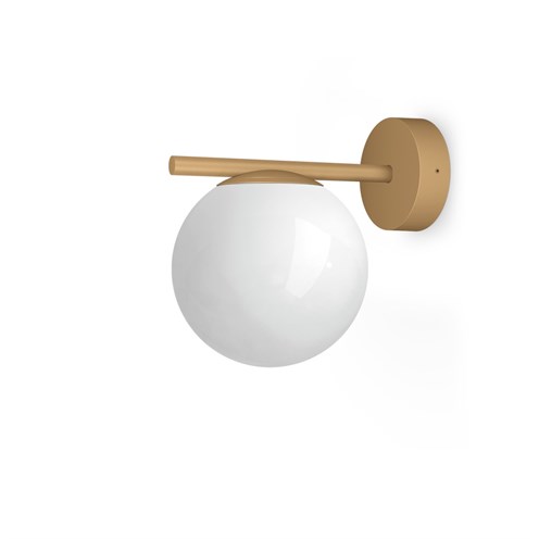 Lombardo+Punto Applique LED 7W E14 580lm 2700K, IP65, välisvalgusti, messing, opaalklaas