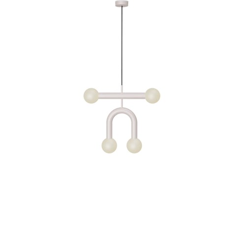 Robin+Rigoberta Pendant Duo Super Curved 4xG9, rippvalgusti, matt valge, opaalklaas