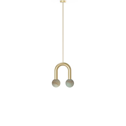 Robin+Rigoberta Pendant Super Curved 2xG9, rippvalgusti, kuldne, kuppel alabaster