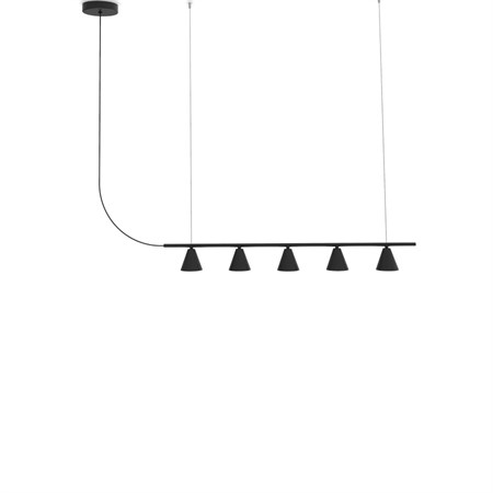 Robin+Rimini Chandelier Linear LED 5x8,5W 980lm 2700K CRI>90 45°, rippvalgusti, matt must