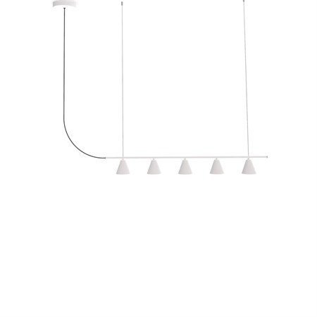 Robin+Rimini Chandelier Linear LED 5x8,5W 980lm 2700K CRI>90 45°, rippvalgusti, matt valge