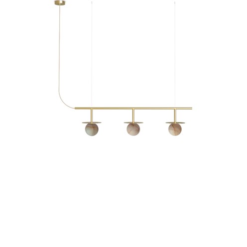 Robin+Royal Chandelier 3 3xG9, rippvalgusti, kuldne, kuppel alabaster