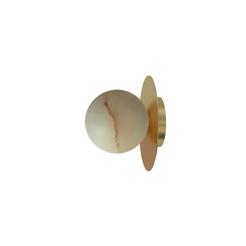 Robin+Royal Wall Disc G9, seinavalgusti, messing, kuppel alabaster