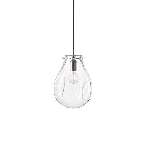 Bomma+Soap Large 6.5W E27 600lm 2700K CRI>90, hämardatav TRIAC, rippvalgusti, klaas läbipaistev, detailid harjatud hõbe