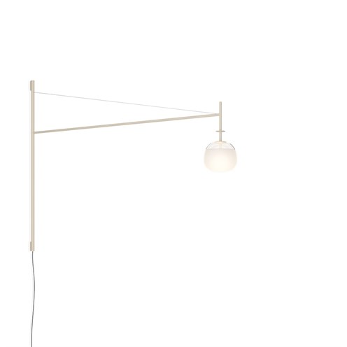 Vibia+Tempo LED 4W 302lm 2700K CRI>90, hämardatav PUSH, pistikuga, seinavalgusti, kreemjas (RAL 7044)