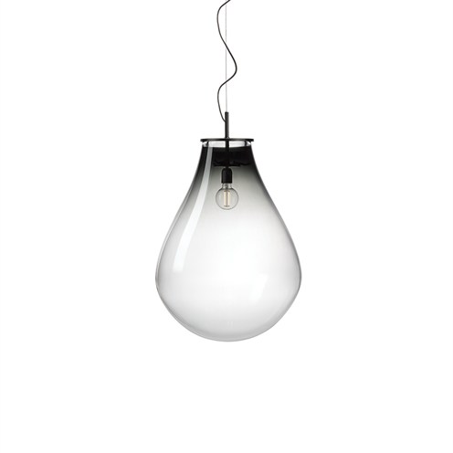 Bomma+Tim Pendant Large max. 13W E27 (komplektis G95 6W 540lm 2700K CRI>90), rippvalgusti, suitsune klaas, must