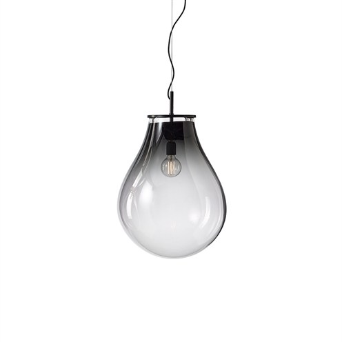 Bomma+Tim Pendant Medium max. 13W E27 (komplektis G95 6W 540lm 2700K CRI>90), rippvalgusti, suitsune klaas, must