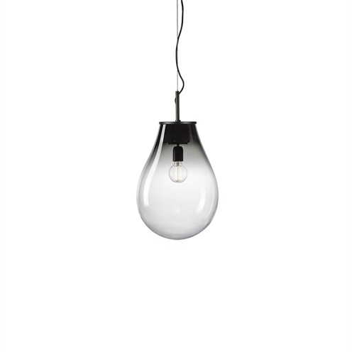 Bomma+Tim Pendant Small max. 13W E27 (komplektis G80 6W 510lm 2700K CRI>90), rippvalgusti, suitsune klaas, must