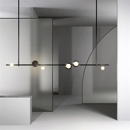 Rakumba+Typography Vela Gantry B LED 3x 2W 240lm + LED 3x 4W 2700K CRI>90, laevalgusti, anodeeritud must