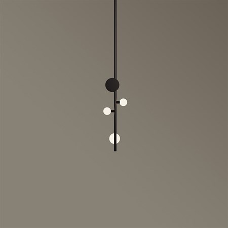 Rakumba+Typography Vela Pendant B LED 3x 2W 240lm + LED 4W 2700K CRI>90, laevalgusti, anodeeritud must