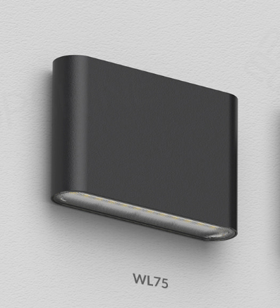 MV+10W LED 850lm 3000K 120* IP54 polariseeritud 8* hajuti (wall-washer) alumiinium korpus MUST