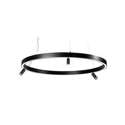 Ilti Luce+Zirkol Spot Ø100 LED 60W 3955lm 2700K CRI>90, hämardatav DALI, rippvalgusti, must
