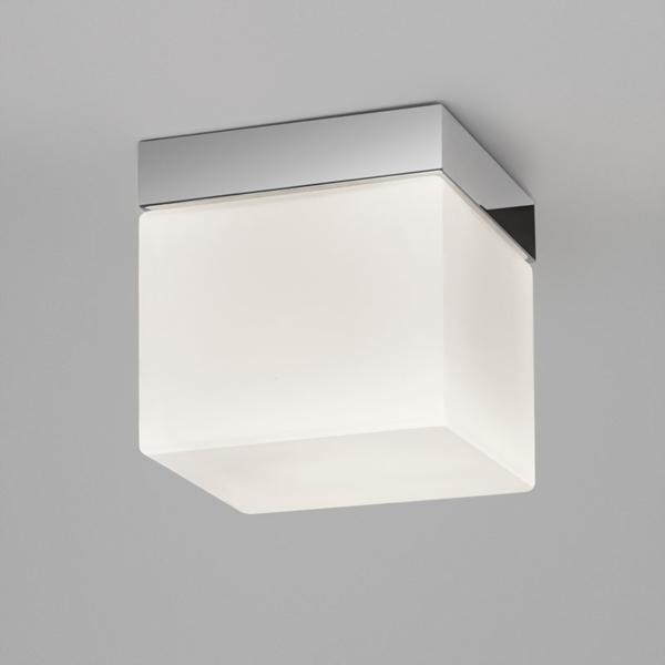 Astro vana+Sabina Square Max 12W E27 LED IP44 laevalgusti, hämardatav, poleeritud kroom, klaasist hajuti