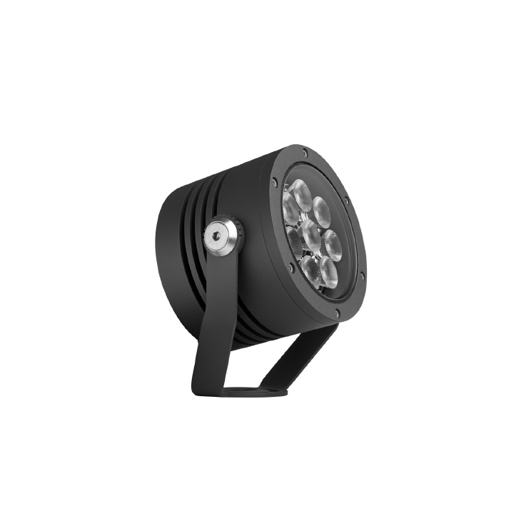 Liralighting+LIRA PISTON 140 17W DALI IP67 3000K, 8° wall-washing, black, through wiring