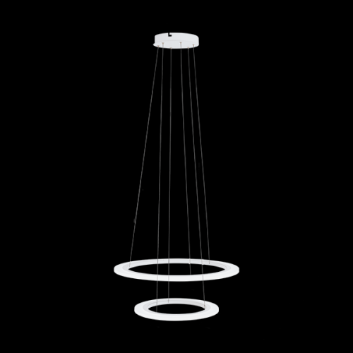 RippvalgustiPENAFORTE LED 18,5W+30,5W 2100+3600lm hämardatav, Ø590mm; metall, valge / plastik, valge